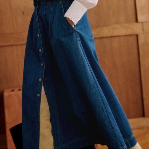 Sezan Clarine Denim Cotton Skirt - Picture 3 of 8